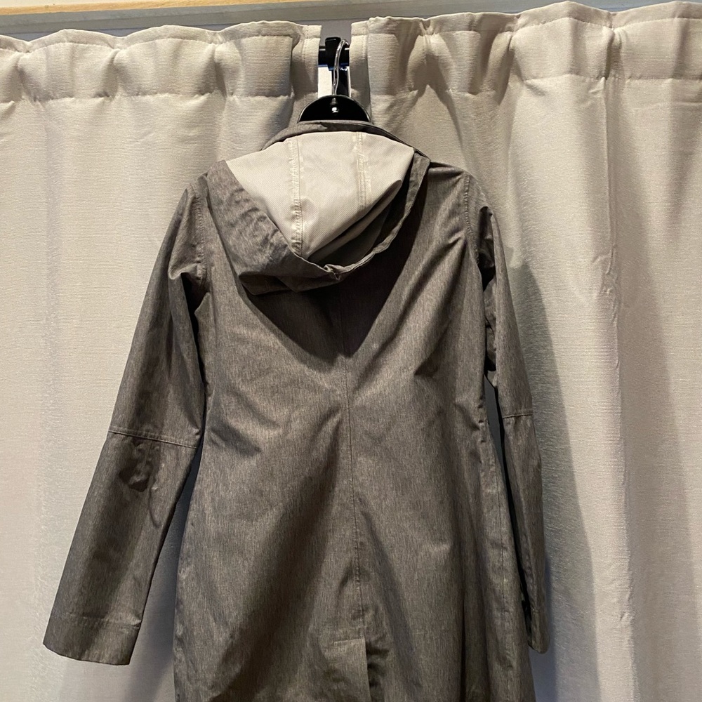 Grey rain coat